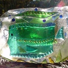 7 Glasschale gefaltet Glassbowl slumped